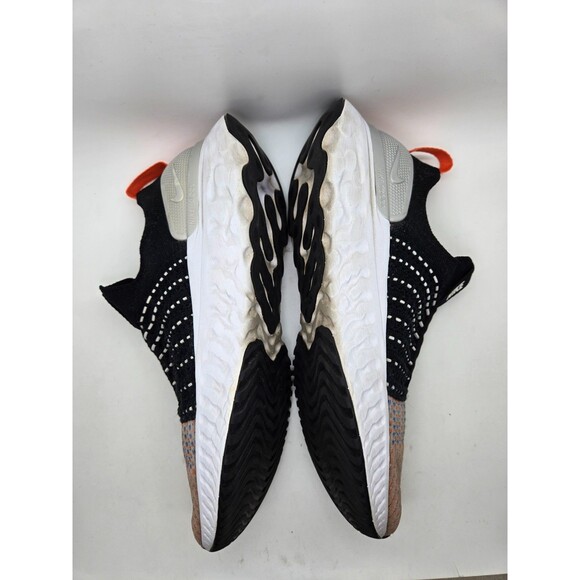 Nike React Phantom Run Flyknit 2 Shoes Mens 8 Black Team Orange Running Sneakers - Picture 6 of 8